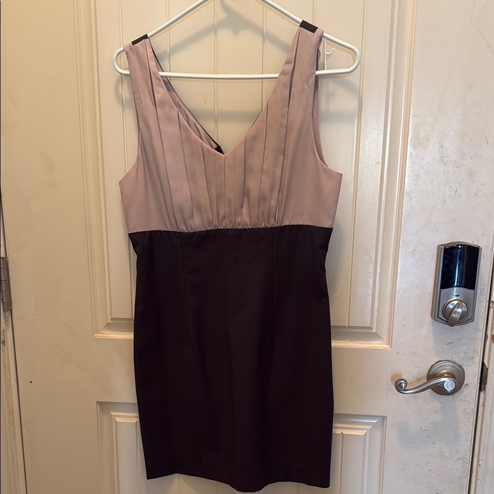 Forever 21 Black and Cream Ruched Bustier Sheath Mini Dress